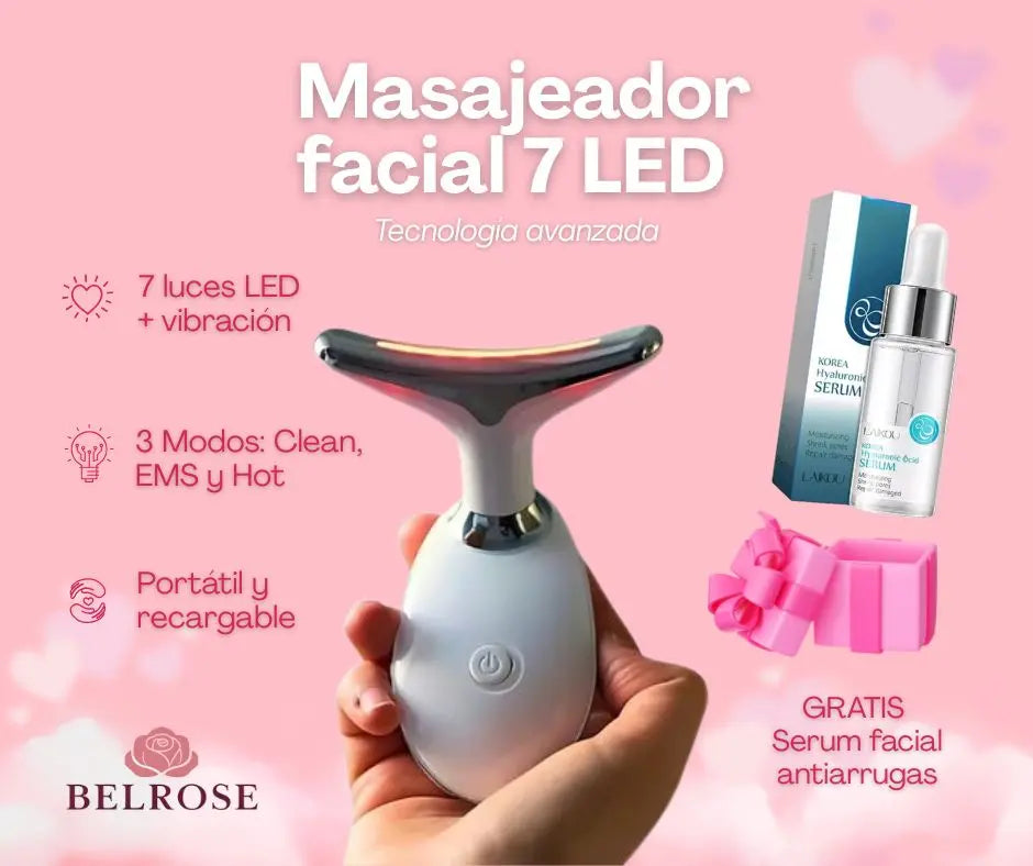 FACELUX - Masajeador facial 7LED en 1
